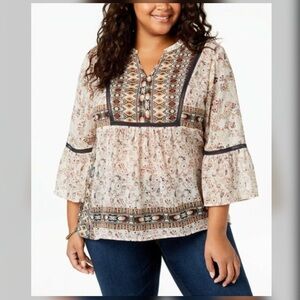 STYLE & CO • Boho Free Tapestry Allure Top